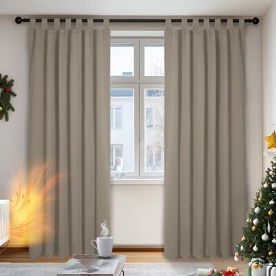 Deconovo Rideau occultant à Passants Taupe, 2 pièces, prêt à l'emploi, Rideau Opaque Thermique pour Salon, Chambre à Coucher, 140 x 210 cm (l x H) - Publicité Deconovo Rideau occultant à Passants Taupe, 2 pièces, prêt à l'emploi, Rideau Opaque Thermique pour Salon, Chambre à Coucher, 140 x 210 cm (l x H) - Publicité