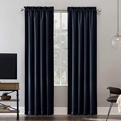 Sun Theater Grade Extreme Panneau de Rideau 100% occultant avec Passe-Tringle, Polyester, Bleu Marine, 132,1 x 241,3 cm - Publicité Sun Theater Grade Extreme Panneau de Rideau 100% occultant avec Passe-Tringle, Polyester, Bleu Marine, 132,1 x 241,3 cm - Publicité