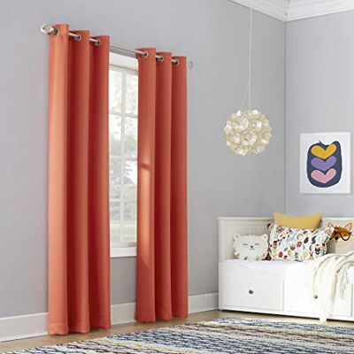 Sun Riley Rideau occultant à œillets pour Chambre d'enfant, 101,6 x 213,4 cm, Orange Mandarine - Publicité Sun Riley Rideau occultant à œillets pour Chambre d'enfant, 101,6 x 213,4 cm, Orange Mandarine - Publicité