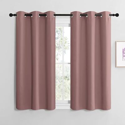 NICETOWN Décoration de Petite Fenêtre, Rideau Occultant Rose Opaque à Oeillets Decoration pour Chambre Cuisine Salon, Largeur 107 sur Hauteur 120cm, Haricot Rose, 2 Pièces - Publicité NICETOWN Décoration de Petite Fenêtre, Rideau Occultant Rose Opaque à Oeillets Decoration pour Chambre Cuisine Salon, Largeur 107 sur Hauteur 120cm, Haricot Rose, 2 Pièces - Publicité