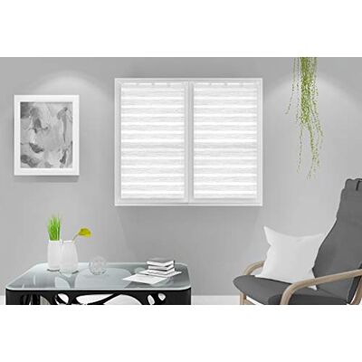 Soleil d'ocre , Louis Paire de Brise-bise, Polyester, Blanc, 45x90 cm - Publicité Soleil d'ocre , Louis Paire de Brise-bise, Polyester, Blanc, 45x90 cm - Publicité