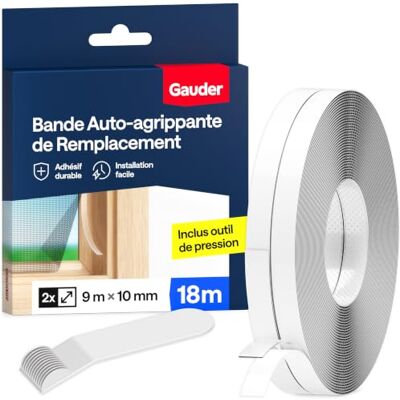 GAUDER Bande Auto-Adhésive à Scratch pour Moustiquaires en Polyester (18 m) Fixation Forte pour Moustiquaire Fenêtre Ruban Adhésif Transparent pour Filet Anti-Insectes - Publicité GAUDER Bande Auto-Adhésive à Scratch pour Moustiquaires en Polyester (18 m) Fixation Forte pour Moustiquaire Fenêtre Ruban Adhésif Transparent pour Filet Anti-Insectes - Publicité