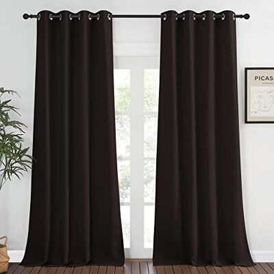 NICETOWN Rideau de fenêtre occultant épais 132,1 x 274,3 cm (l x L), Marron, 1 Panneau Isolation Thermique Œillets pour Chambre à Coucher et Salon - Publicité NICETOWN Rideau de fenêtre occultant épais 132,1 x 274,3 cm (l x L), Marron, 1 Panneau Isolation Thermique Œillets pour Chambre à Coucher et Salon - Publicité