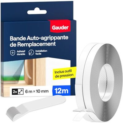 GAUDER Bande Auto-Adhésive à Scratch pour Moustiquaires en Polyester (12 m) Fixation Forte pour Moustiquaire Fenêtre Ruban Adhésif Transparent pour Filet Anti-Insectes - Publicité GAUDER Bande Auto-Adhésive à Scratch pour Moustiquaires en Polyester (12 m) Fixation Forte pour Moustiquaire Fenêtre Ruban Adhésif Transparent pour Filet Anti-Insectes - Publicité