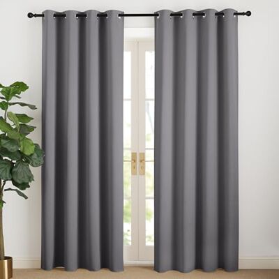 NICETOWN Rideaux Occultant Thermiques, Décoration de Fenêtre Draperies à Oeillets Isolation Lumineux Anti UV Tissu Doux pour Maison Chambre, L140 x H200cm, Gris Foncé, Lot de 2 - Publicité NICETOWN Rideaux Occultant Thermiques, Décoration de Fenêtre Draperies à Oeillets Isolation Lumineux Anti UV Tissu Doux pour Maison Chambre, L140 x H200cm, Gris Foncé, Lot de 2 - Publicité