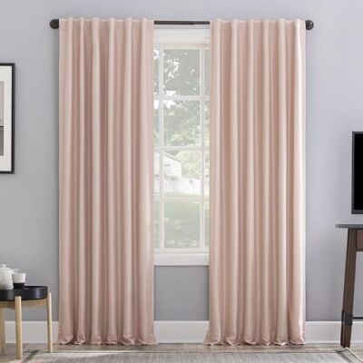 Sun Greyson Panneau de Rideau Thermique en Soie synthétique Dupioni avec Pattes arrière, 127 x 213,4 cm, Rose pâle - Publicité Sun Greyson Panneau de Rideau Thermique en Soie synthétique Dupioni avec Pattes arrière, 127 x 213,4 cm, Rose pâle - Publicité