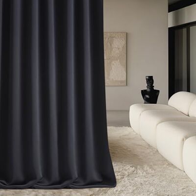 Rideau décoratif MyBestHome 99 avec bande fronceuse COMO noir 140x250cm - Rideau décoratif - Publicité Rideau décoratif MyBestHome 99 avec bande fronceuse COMO noir 140x250cm - Rideau décoratif - Publicité