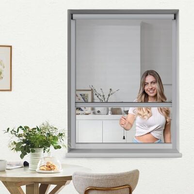jarolift 4 en 1 Zanzara Moustiquaire Enroulable Pour fenêtres, Cadre En Aluminium, Toile En Fibre De Verre Robuste, 100 x 160 cm (larg x H), Argent - Publicité jarolift 4 en 1 Zanzara Moustiquaire Enroulable Pour fenêtres, Cadre En Aluminium, Toile En Fibre De Verre Robuste, 100 x 160 cm (larg x H), Argent - Publicité