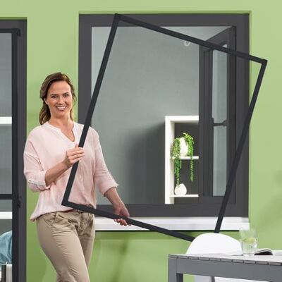 empasa Moustiquaire Basic cadre en aluminium blanc, marron ou anthracite toile FILATEC® noire, kit à découper pour montage soi-même, moustiquaire fenêtre, Couleur : anthracite, Taille : 100 x 120 - Publicité empasa Moustiquaire Basic cadre en aluminium blanc, marron ou anthracite toile FILATEC® noire, kit à découper pour montage soi-même, moustiquaire fenêtre, Couleur : anthracite, Taille : 100 x 120 - Publicité