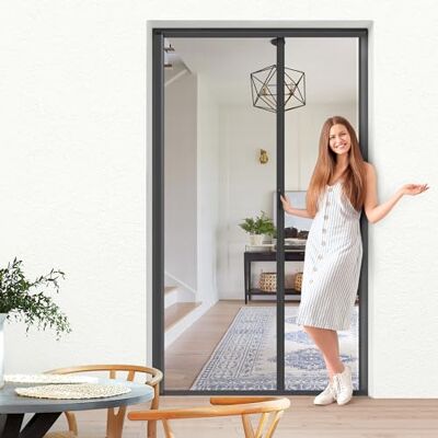 jarolift 3 in 1 Zanzara Store moustiquaire de porte coulissant Moustiquaire coulissante pour portes, cadre en aluminium: 140 x 240 cm (larg x H), Anthracite - Publicité jarolift 3 in 1 Zanzara Store moustiquaire de porte coulissant Moustiquaire coulissante pour portes, cadre en aluminium: 140 x 240 cm (larg x H), Anthracite - Publicité