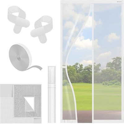 KESSER ® Moustiquaire magnétique Barrière anti-insecte Rideau magnétique de porte Grille protectrice avec fixation par collage facile, pour porte de balcon, terrasse, blanche, 100 x 210 cm - Publicité KESSER ® Moustiquaire magnétique Barrière anti-insecte Rideau magnétique de porte Grille protectrice avec fixation par collage facile, pour porte de balcon, terrasse, blanche, 100 x 210 cm - Publicité