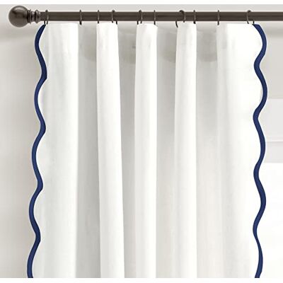 Lush Decor Paire de Rideaux de fenêtre à Bords festonnés Style côtier Chic, 132,1 cm de Large x 213,4 cm de Long, Gris et Blanc cassé - Publicité Lush Decor Paire de Rideaux de fenêtre à Bords festonnés Style côtier Chic, 132,1 cm de Large x 213,4 cm de Long, Gris et Blanc cassé - Publicité