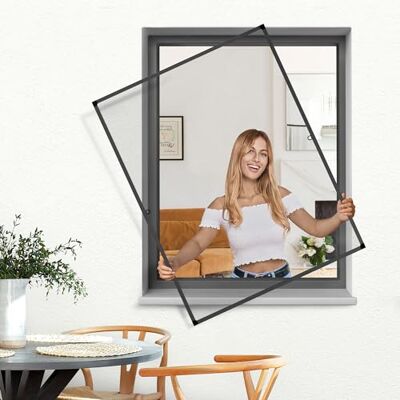 jarolift Moustiquaire De Fenêtre Profi Line, Moustiquaire À Cadre Tendu En Aluminium, Individuellement Découpable, 90 x 150cm, Couleur Du Cadre: Antracit - Publicité jarolift Moustiquaire De Fenêtre Profi Line, Moustiquaire À Cadre Tendu En Aluminium, Individuellement Découpable, 90 x 150cm, Couleur Du Cadre: Antracit - Publicité