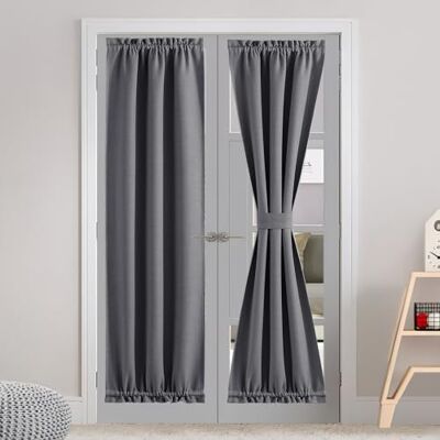 NICETOWN 1 Panneau de Rideaux occultants en Faux Lin pour Porte-fenêtre, 76,2 x 182,9 cm, Isolation Thermique avec Passe-Tringle, Gris Anthracite - Publicité NICETOWN 1 Panneau de Rideaux occultants en Faux Lin pour Porte-fenêtre, 76,2 x 182,9 cm, Isolation Thermique avec Passe-Tringle, Gris Anthracite - Publicité
