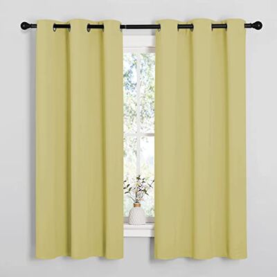NICETOWN Rideaux occultants à Isolation Thermique de Couleur Unie avec œillets pour Chambre à Coucher (Jaune pâle, 1 Paire, 73,7 x 101,6 cm) - Publicité NICETOWN Rideaux occultants à Isolation Thermique de Couleur Unie avec œillets pour Chambre à Coucher (Jaune pâle, 1 Paire, 73,7 x 101,6 cm) - Publicité