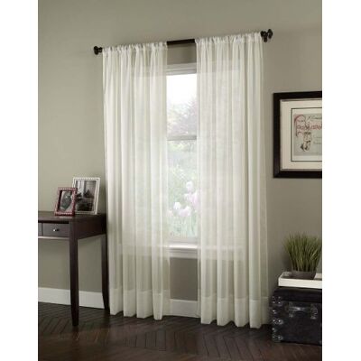 Curtainworks Soho Voile Sheer Panneau de Rideau, Oyster, by 84 inches - Publicité Curtainworks Soho Voile Sheer Panneau de Rideau, Oyster, by 84 inches - Publicité
