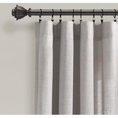 Lush Decor Rideau de fenêtre en Lin à Boutons 239 x 101 cm Gris - Publicité Lush Decor Rideau de fenêtre en Lin à Boutons 239 x 101 cm Gris - Publicité