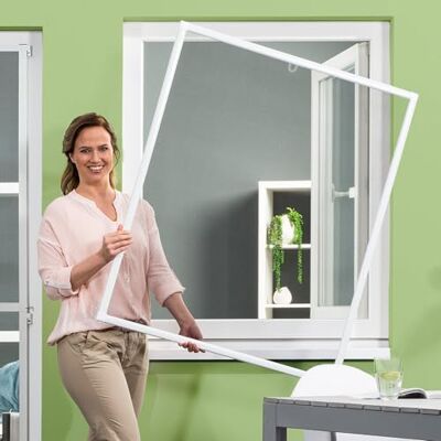 empasa Moustiquaire Basic cadre en aluminium blanc, marron ou anthracite toile FILATEC® noire, kit à découper pour montage soi-même, moustiquaire fenêtre, Couleur : blanc, Taille : 120 x 140 - Publicité empasa Moustiquaire Basic cadre en aluminium blanc, marron ou anthracite toile FILATEC® noire, kit à découper pour montage soi-même, moustiquaire fenêtre, Couleur : blanc, Taille : 120 x 140 - Publicité