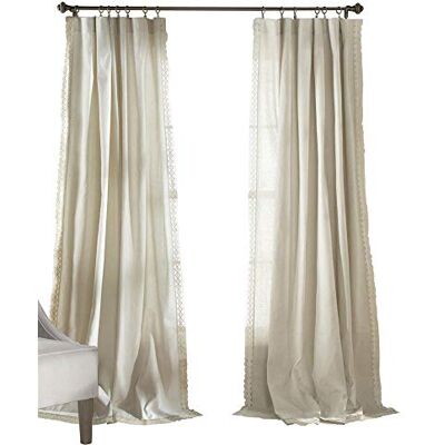 Lush Decor Rosalie Lot de 2 Rideaux de fenêtre filtrant la lumière – Rideaux Vintage de Style Rustique et campagnard français – Drapé rêveur Intemporel – Bordure en Dentelle Romantique – 137,2 cm de - Publicité Lush Decor Rosalie Lot de 2 Rideaux de fenêtre filtrant la lumière – Rideaux Vintage de Style Rustique et campagnard français – Drapé rêveur Intemporel – Bordure en Dentelle Romantique – 137,2 cm de - Publicité