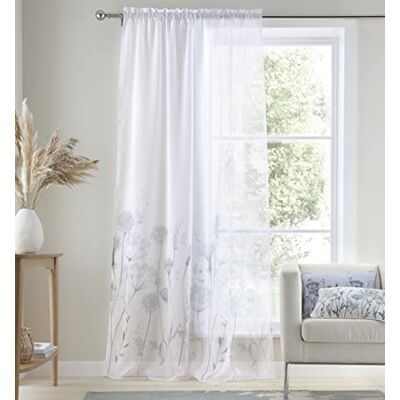 Catherine Lansfield Meadowsweet Rideaux en Voile à Pattes Motif Floral Blanc - Publicité Catherine Lansfield Meadowsweet Rideaux en Voile à Pattes Motif Floral Blanc - Publicité