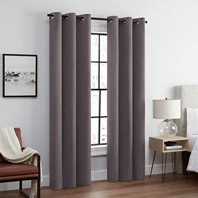 Eclipse Andover Rideaux occultants Thermiques à œillets tripleweave pour Chambre à Coucher (2 Panneaux), 106,7 x 160 cm, Gris - Publicité Eclipse Andover Rideaux occultants Thermiques à œillets tripleweave pour Chambre à Coucher (2 Panneaux), 106,7 x 160 cm, Gris - Publicité