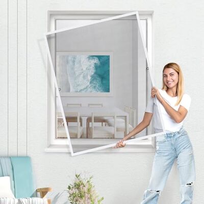 jarolift Moustiquaire avec cadre SlimLine pour fenêtre 70 x 150cm blanche - Publicité jarolift Moustiquaire avec cadre SlimLine pour fenêtre 70 x 150cm blanche - Publicité