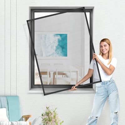 jarolift Moustiquaire avec cadre SlimLine pour fenêtre 120 x 150cm, en anthracit - Publicité jarolift Moustiquaire avec cadre SlimLine pour fenêtre 120 x 150cm, en anthracit - Publicité