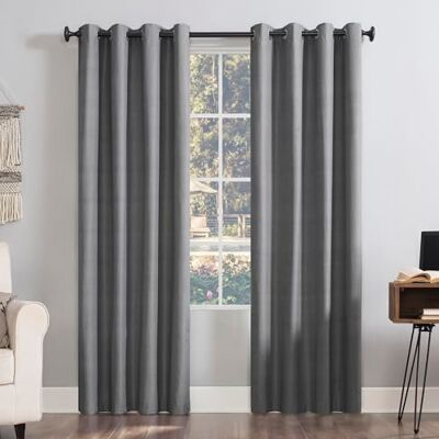 Sun Columbia Rideau occultant Thermique à œillets 100% occultant Gris 127 x 213,4 cm - Publicité Sun Columbia Rideau occultant Thermique à œillets 100% occultant Gris 127 x 213,4 cm - Publicité