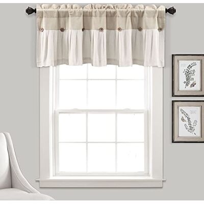 Lush Decor Cantonnière de Ferme à Boutons en Lin 45,7 x 132,1 cm (L x l) - Publicité Lush Decor Cantonnière de Ferme à Boutons en Lin 45,7 x 132,1 cm (L x l) - Publicité