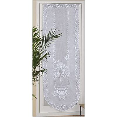 Bestlivings Panneaux de porte 180 x 60 cm Mona (fleurs oiseaux) Rideau court avec broderie – Panneaux de bistrot - Publicité Bestlivings Panneaux de porte 180 x 60 cm Mona (fleurs oiseaux) Rideau court avec broderie – Panneaux de bistrot - Publicité