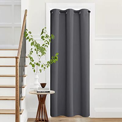 NICETOWN 1 Rideau occultant de Porte temporaire à œillets pour Chambre à Coucher, 106,7 x 241,3 cm (l x L), Gris - Publicité NICETOWN 1 Rideau occultant de Porte temporaire à œillets pour Chambre à Coucher, 106,7 x 241,3 cm (l x L), Gris - Publicité