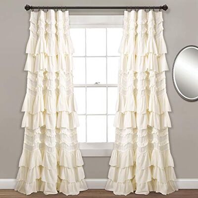 Lush Decor Kemmy Rideau Panneau de fenêtre texturé à Volants de Style Shabby Chic pour Salon, Salle à Manger, Chambre à Coucher (Simple), 213,4 x 132,1 cm, Blush - Publicité Lush Decor Kemmy Rideau Panneau de fenêtre texturé à Volants de Style Shabby Chic pour Salon, Salle à Manger, Chambre à Coucher (Simple), 213,4 x 132,1 cm, Blush - Publicité