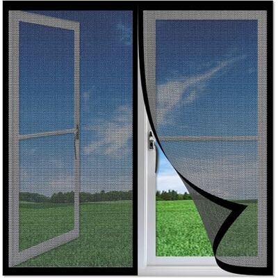 Sun Moustiquaire Fenêtre Magnétique 91 x 111 cm Moustiquaire Porte Magnétique Puissants Aimants pour Couloirs Fenetres Patio, Noir - Publicité Sun Moustiquaire Fenêtre Magnétique 91 x 111 cm Moustiquaire Porte Magnétique Puissants Aimants pour Couloirs Fenetres Patio, Noir - Publicité