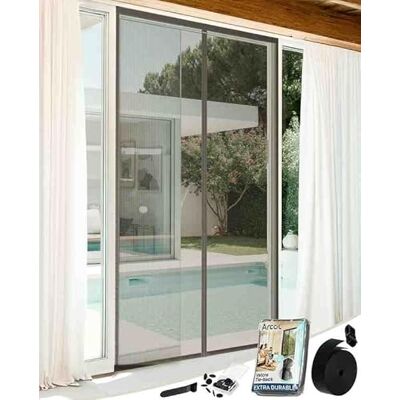 ARCOL Moustiquaire Porte Magnétique 140x240 cm en Fibre de Verre – Stop Moustiques en 3 min, Maille Ultra-Fine, Fermeture Auto Aimants & Lest, Bande Auto-Agrippante Large (Gris) - Publicité ARCOL Moustiquaire Porte Magnétique 140x240 cm en Fibre de Verre – Stop Moustiques en 3 min, Maille Ultra-Fine, Fermeture Auto Aimants & Lest, Bande Auto-Agrippante Large (Gris) - Publicité