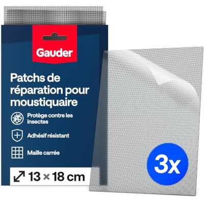 GAUDER Patchs de Réparation Moustiquaire Kit Réparation Insectes Autocollant Fibre de Verre pour Fenêtre, Porte, Véranda (3 Patchs 130 x 180 mm) - Publicité GAUDER Patchs de Réparation Moustiquaire Kit Réparation Insectes Autocollant Fibre de Verre pour Fenêtre, Porte, Véranda (3 Patchs 130 x 180 mm) - Publicité