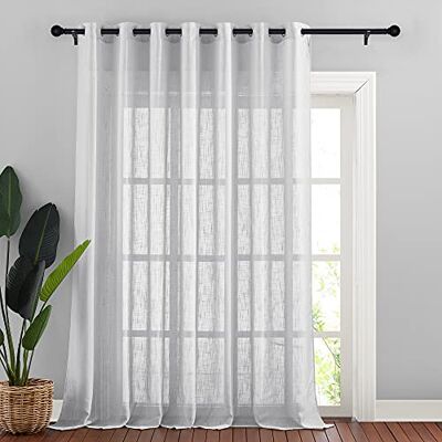 NICETOWN 1 Rideau Semi-Transparent pour Porte française, Voilage Extra Large à œillets pour Salon/Porte coulissante en Verre, Gris argenté, 254 x 241,3 cm (l x L) - Publicité NICETOWN 1 Rideau Semi-Transparent pour Porte française, Voilage Extra Large à œillets pour Salon/Porte coulissante en Verre, Gris argenté, 254 x 241,3 cm (l x L) - Publicité