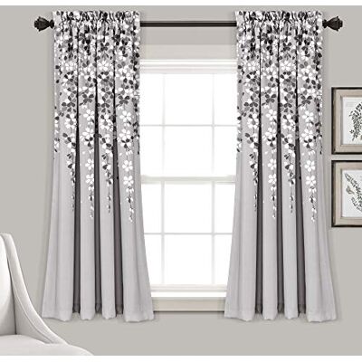 Lush Decor Paire de Rideaux de fenêtre filtrant la lumière avec Motif Fleur pleureuse, 132,1 cm de Large x 160 cm de Long + tête de 5,1 cm, Gris – Charmants Rideaux Floraux Modernes pour Salon, Salle - Publicité Lush Decor Paire de Rideaux de fenêtre filtrant la lumière avec Motif Fleur pleureuse, 132,1 cm de Large x 160 cm de Long + tête de 5,1 cm, Gris – Charmants Rideaux Floraux Modernes pour Salon, Salle - Publicité