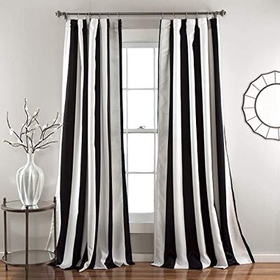 Lush Decor Wilbur Rideau occultant pour Chambre à Coucher 108" L Panel Pair Noir - Publicité Lush Decor Wilbur Rideau occultant pour Chambre à Coucher 108" L Panel Pair Noir - Publicité