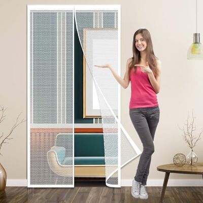 Sun Magnétique Moustiquaire Porte Fenetre 90 x 226 cm Rideau Anti Mouche Sans Perçage pour Porte Exterieure, Blanc - Publicité Sun Magnétique Moustiquaire Porte Fenetre 90 x 226 cm Rideau Anti Mouche Sans Perçage pour Porte Exterieure, Blanc - Publicité