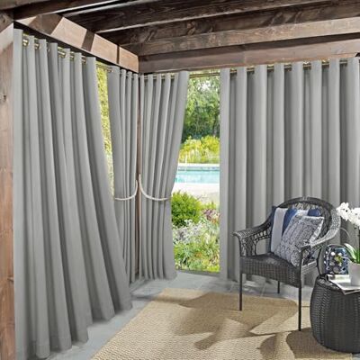 Sun Marina Rideau à œillets pour intérieur/extérieur Protection UV Économe en énergie Gris 137,2 x 241,3 cm - Publicité Sun Marina Rideau à œillets pour intérieur/extérieur Protection UV Économe en énergie Gris 137,2 x 241,3 cm - Publicité