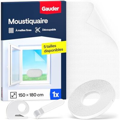 GAUDER Moustiquaire pour Fenêtre Filet Anti-Insectes avec Bande Auto-Agrippante Moustiquaire Adhésive pour Fenêtre Auto-Adhésive et Sans Perçage (150 x 180 cm Blanc) - Publicité GAUDER Moustiquaire pour Fenêtre Filet Anti-Insectes avec Bande Auto-Agrippante Moustiquaire Adhésive pour Fenêtre Auto-Adhésive et Sans Perçage (150 x 180 cm Blanc) - Publicité