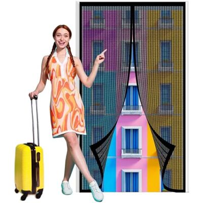 Sun Moustiquaire Fenetre Magnetique sur Mesure 148 x 220 cm Rideau de Porte Anti Moustique Facile à Installer pour Couloirs, Portes, Patio, Exterieur, Noir - Publicité Sun Moustiquaire Fenetre Magnetique sur Mesure 148 x 220 cm Rideau de Porte Anti Moustique Facile à Installer pour Couloirs, Portes, Patio, Exterieur, Noir - Publicité