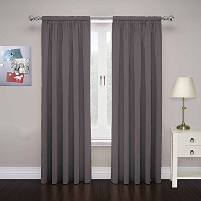 Eclipse Pairs to Go Cadenza Paire de Rideaux de fenêtre en Microfibre avec Passe-Tringle, filtrant la lumière, 213,4 cm de Long x 101,6 cm de Large, (2 Panneaux), Fumé - Publicité Eclipse Pairs to Go Cadenza Paire de Rideaux de fenêtre en Microfibre avec Passe-Tringle, filtrant la lumière, 213,4 cm de Long x 101,6 cm de Large, (2 Panneaux), Fumé - Publicité