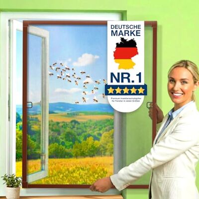 KESSER ® Moustiquaire pour fenêtre 100x120cm avec cadre en aluminium, protection contre les moustiques sans perçage, protection contre les insectes, moustiquaire pour fenêtre facile à installer, brun - Publicité KESSER ® Moustiquaire pour fenêtre 100x120cm avec cadre en aluminium, protection contre les moustiques sans perçage, protection contre les insectes, moustiquaire pour fenêtre facile à installer, brun - Publicité