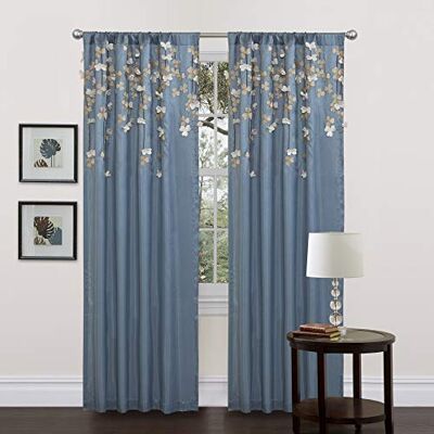 Lush Decor Panneau décoratif de Rideau en Fleurs, Bleu, Curtain - Publicité Lush Decor Panneau décoratif de Rideau en Fleurs, Bleu, Curtain - Publicité