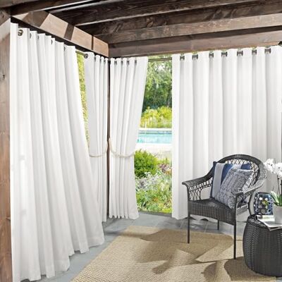 Sun Panneau de Rideau à œillets écoénergétique intérieur/extérieur, Protection UV, Polyester, Blanc, 137,2 cm de Large x 213,4 cm de Long (Lot de 1) - Publicité Sun Panneau de Rideau à œillets écoénergétique intérieur/extérieur, Protection UV, Polyester, Blanc, 137,2 cm de Large x 213,4 cm de Long (Lot de 1) - Publicité