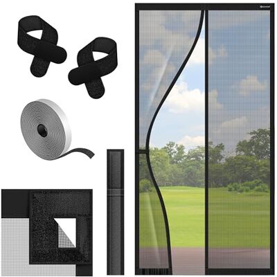 KESSER ® Moustiquaire magnétique Barrière anti-insecte Rideau magnétique de porte Grille protectrice avec fixation par collage facile, pour porte de balcon, terrasse, le noir, 100 x 220 cm - Publicité KESSER ® Moustiquaire magnétique Barrière anti-insecte Rideau magnétique de porte Grille protectrice avec fixation par collage facile, pour porte de balcon, terrasse, le noir, 100 x 220 cm - Publicité