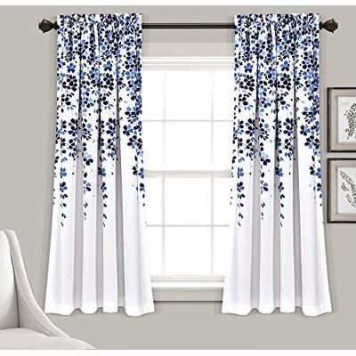Lush Decor Paire de Rideaux de fenêtre filtrant la lumière avec Motif Fleur pleureuse, 132,1 cm de Large x 160 cm de Long + tête de 5,1 cm, Bleu Marine et Bleu – Charmants Rideaux Floraux Modernes - Publicité Lush Decor Paire de Rideaux de fenêtre filtrant la lumière avec Motif Fleur pleureuse, 132,1 cm de Large x 160 cm de Long + tête de 5,1 cm, Bleu Marine et Bleu – Charmants Rideaux Floraux Modernes - Publicité