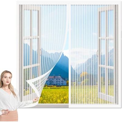 Sun Moustiquaire Fenêtre Sans Perçage 76 x 120 cm Aimantée Auto-Adhésif en Maille Facile à Installer Fermeture Automatique pour Fenêtres Porte, Blanc - Publicité Sun Moustiquaire Fenêtre Sans Perçage 76 x 120 cm Aimantée Auto-Adhésif en Maille Facile à Installer Fermeture Automatique pour Fenêtres Porte, Blanc - Publicité