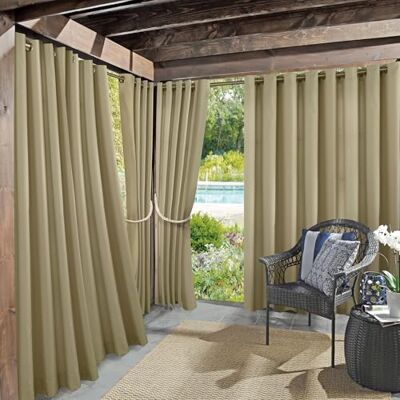 Sun Panneau de Rideau à œillets écoénergétique pour intérieur/extérieur, Protection UV, Kaki, 137,2 cm de Large x 213,4 cm de Long (Lot de 1) - Publicité Sun Panneau de Rideau à œillets écoénergétique pour intérieur/extérieur, Protection UV, Kaki, 137,2 cm de Large x 213,4 cm de Long (Lot de 1) - Publicité